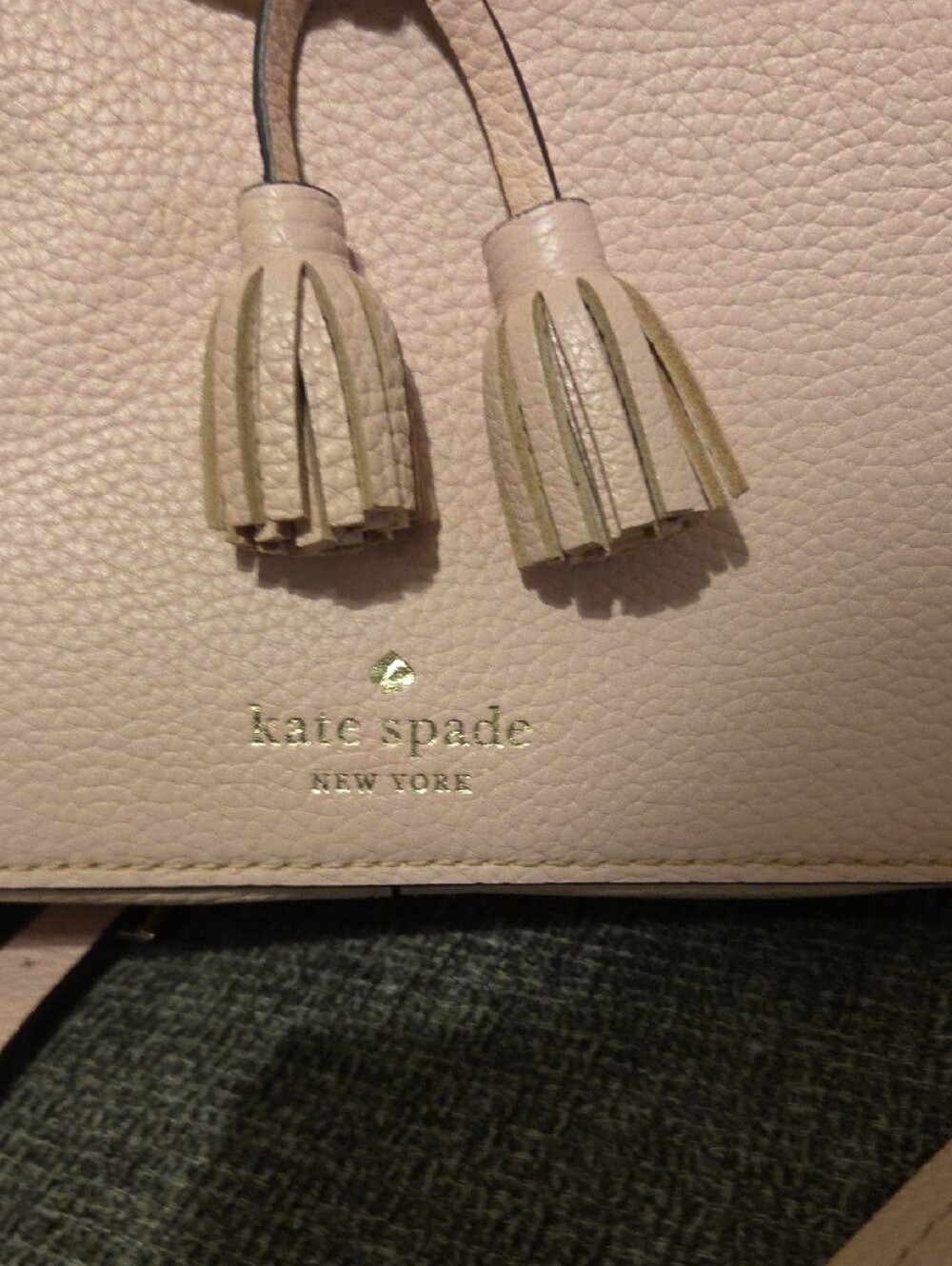 kate spade blush pink leather bow tassel crossbody - Picture 2 of 4